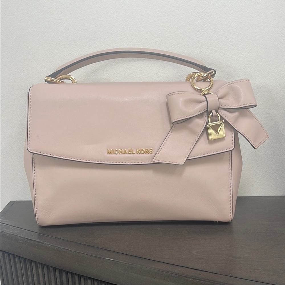 Michael Kors Pink Satchel with Gold Accents